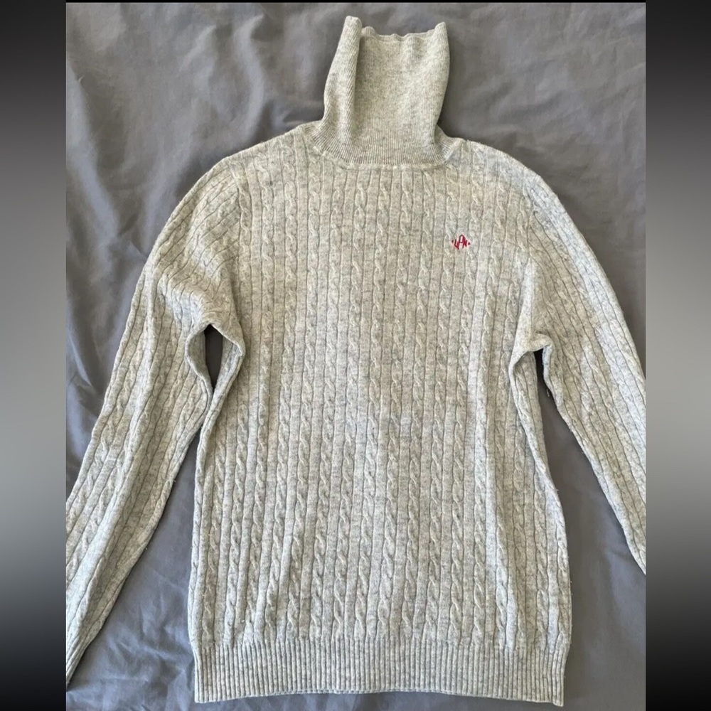 J.Crew Gray Cambridge Cable Knit Turtleneck - size large